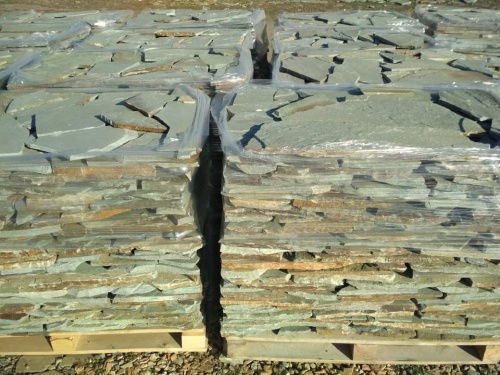 Плитняк златолит зелёный для цоколя, отмостки купить в Кургане