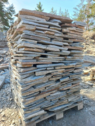 Плитняк златолит серебристый для цоколя, отмостки купить в Кургане