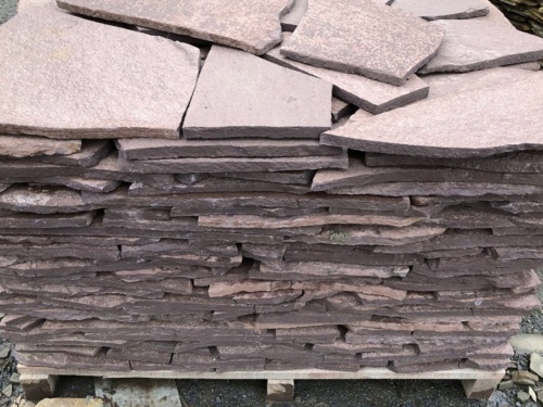 Плитняк лемезит бордовый для облицовки цоколя 20-25 мм  купить в Кургане