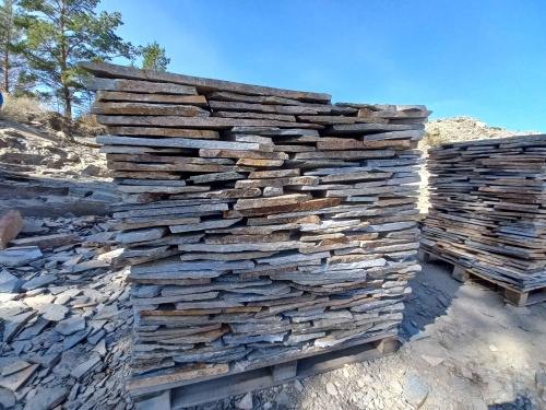 Плитняк златолит серебристый для фасада купить в Кургане