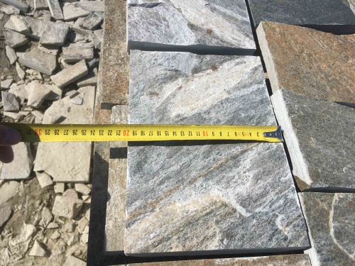 Плитка пилёная златолит Уральский для цоколя, отмостки купить в Кургане